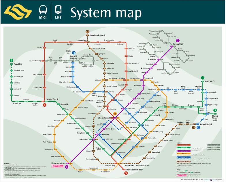 SIN MRT Map 